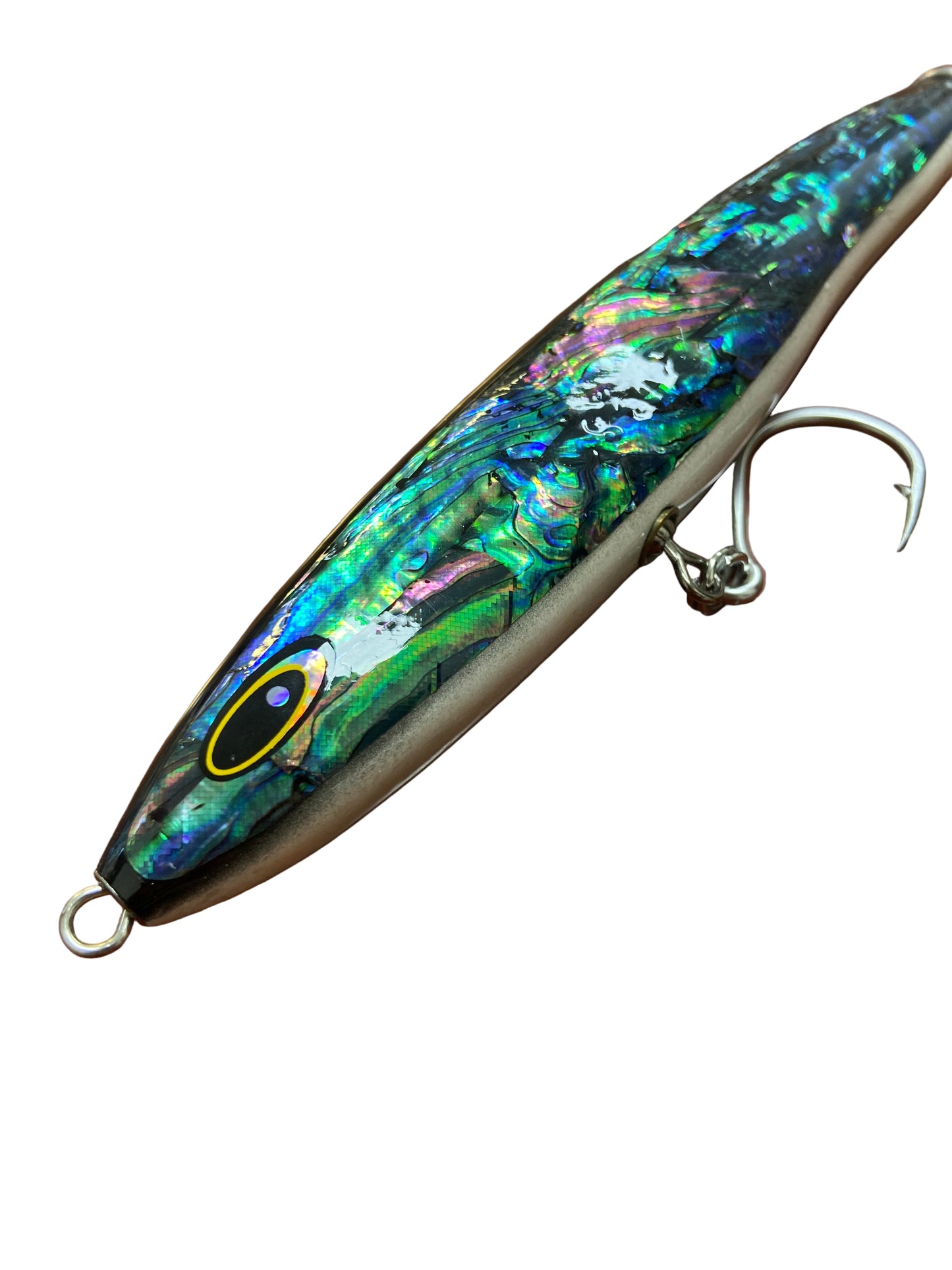 150g 25mm abalone shel coloured stickbait